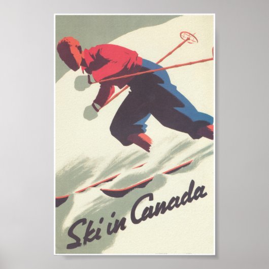 Ski in Canada Vintage Travel Poster (Voorkant)