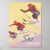 Ski in het Canadese  Retro Ski-Poster Poster (Voorkant)