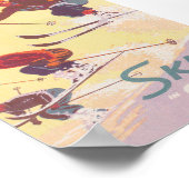 Ski in het Canadese  Retro Ski-Poster Poster (Hoek)