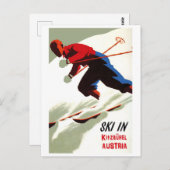 Ski in Kitzbuhel, Oostenrijk Briefkaart (Voorkant / Achterkant)