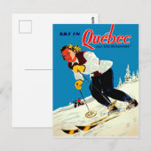 Ski in Quebec Briefkaart (Voorkant / Achterkant)