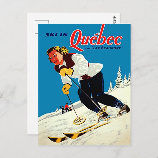 Ski in Quebec Briefkaart (Voorkant / Achterkant)