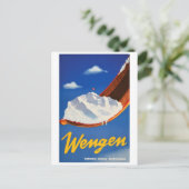 Ski in Wengen, Zwitserland Briefkaart (Staand voorkant)