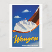 Ski in Wengen, Zwitserland Briefkaart (Voorkant)
