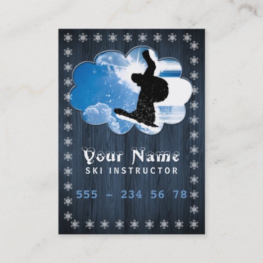 Ski-instructeur - Business-, Schedule Card Visitekaartje (Voorkant)