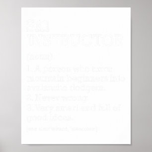 Ski instructeur Job Definition Funny Skiinstructeu Poster
