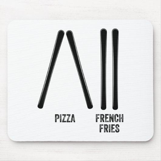 Ski-instructeur pizza & patat hoe het moet muismat (Voorkant)