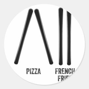 Ski-instructeur pizza & patat hoe je ronde sticker