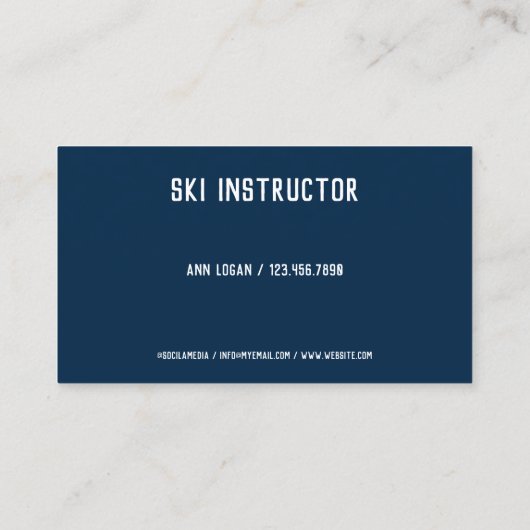 Ski-instructeur Visitekaartje (Achterkant)