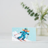 Ski-instructeur Visitekaartje (Staand voorkant)