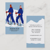 Ski Instructor Business Card Template Visitekaartje (Voorkant / Achterkant)
