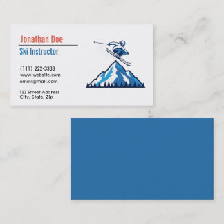 Ski Instructor Business Card Visitekaartje