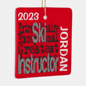 Ski Instructor Extraordinaire CUSTOM Keramisch Ornament (Rechts)