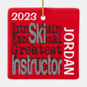 Ski Instructor Extraordinaire CUSTOM Keramisch Ornament
