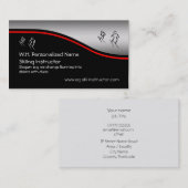 Ski Instructor met gestileerde logo van skiërs Visitekaartje (Voorkant / Achterkant)