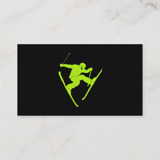 Ski Instructor, Skiing Lessons, Skiers Rentals Visitekaartje (Achterkant)