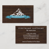 Ski Instructor Snowy Mountain Visitekaartjes (Voorkant / Achterkant)