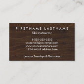 Ski Instructor Snowy Mountain Visitekaartjes (Achterkant)
