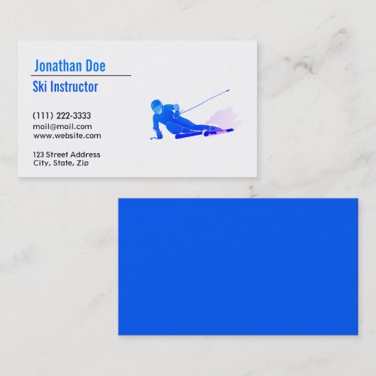 Ski Instructor Visitekaartje (Voorkant / Achterkant)