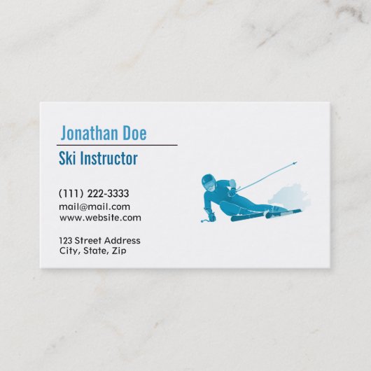 Ski Instructor Visitekaartje (Voorkant)