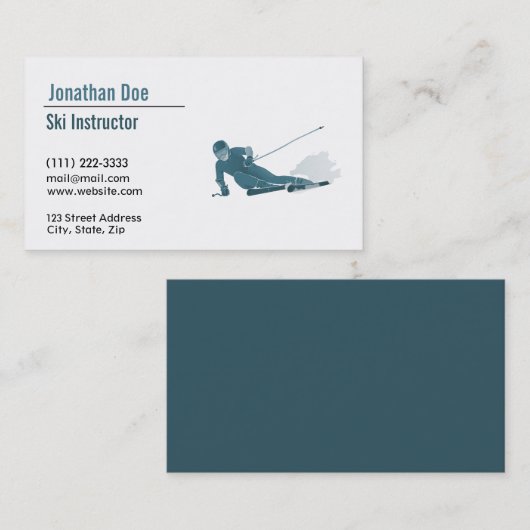 Ski Instructor Visitekaartje (Voorkant / Achterkant)