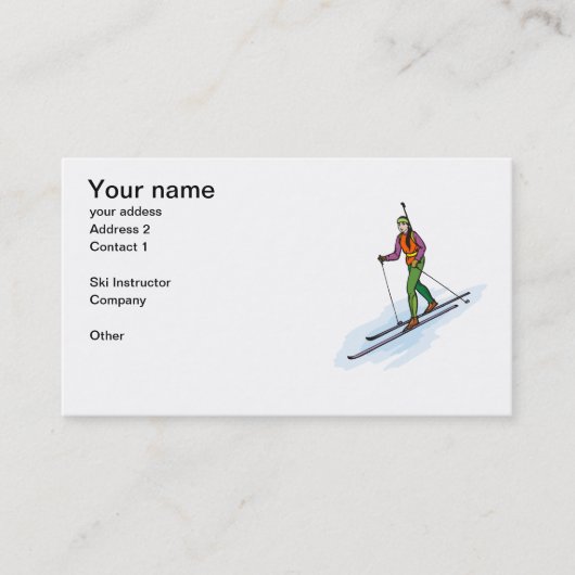 Ski Instructors Visitekaartje (Voorkant)
