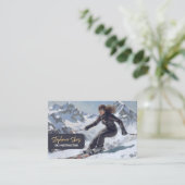 Ski-instructrice Vrouw Alpiene Visitekaartje (Staand voorkant)