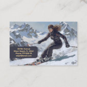 Ski-instructrice Vrouw Alpiene Visitekaartje (Achterkant)