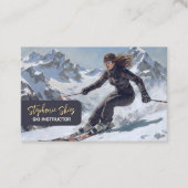 Ski-instructrice Vrouw Alpiene Visitekaartje (Voorkant)