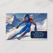 Ski-instructrice Vrouw Alpiene Visitekaartje (Achterkant)