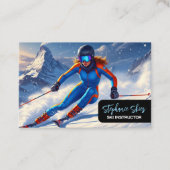 Ski-instructrice Vrouw Alpiene Visitekaartje (Voorkant)