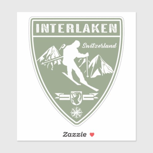 Ski Interlaken Zwitserland Sticker (Vel)