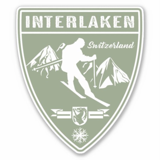 Ski Interlaken Zwitserland Sticker (Voorkant)