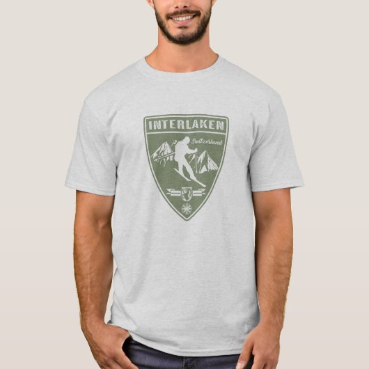 Ski Interlaken Zwitserland T-shirt (Voorkant)