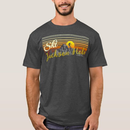 Ski Jackson Hole t shirt stijl skiën (Voorkant)