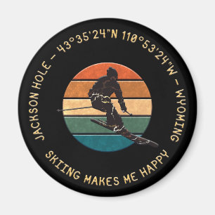 Ski Jackson Hole, Wyoming - Man skiër op zwart Magneet