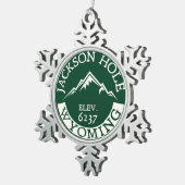 Ski Jackson Hole Wyoming Skiing Tin Sneeuwvlok Ornament (Rechts)