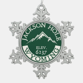 Ski Jackson Hole Wyoming Skiing Tin Sneeuwvlok Ornament
