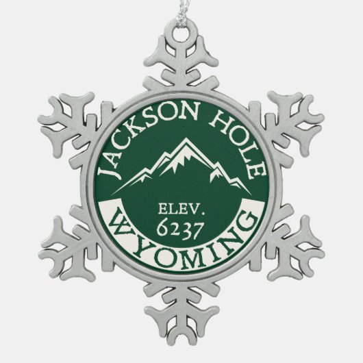 Ski Jackson Hole Wyoming Skiing Tin Sneeuwvlok Ornament (Voorkant)