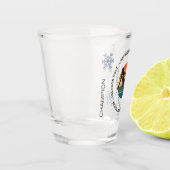 Ski Jackson Hole, Wyoming - Vrouw skiër op wit Shot Glas (Links)