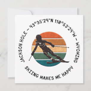 Ski Jackson Hole, Wyoming - Vrouwelijke Skiloper O Feestdagenkaart