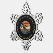 Ski Jackson Hole, Wyoming - Woman Skier Gift Tin Sneeuwvlok Ornament (Rechts)