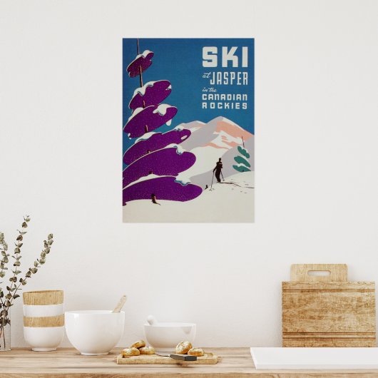 Ski Jasper Canada Retro  Ski Poster (Keuken)