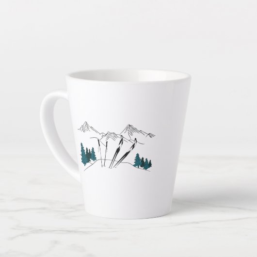 Ski je later de scènewinter latte mok (Linkerhoek)