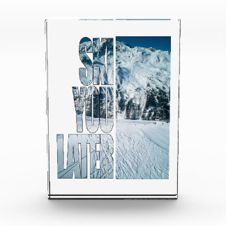 Ski Je Later Grappig Skisport Winter Sport Cadeau Fotoblokken