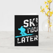 Ski je later skiën snowboarden leuke skiër grappig kaart (Gele Bloem)
