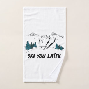 Ski jij later Ski Resort Winter Scene Handdoek
