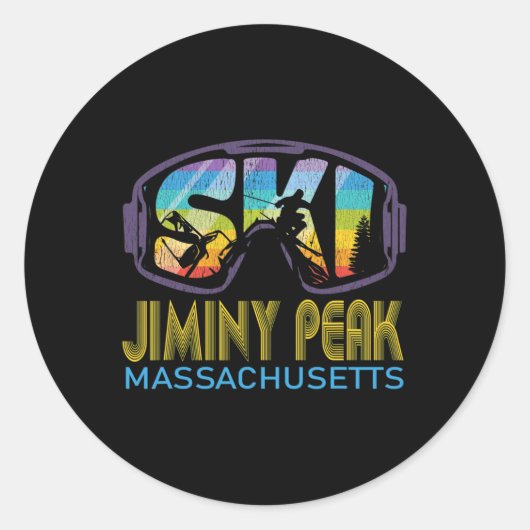Ski Jiminy Peak Machusetts Ski Vakantie Ronde Sticker (Voorkant)
