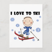 Ski - Jongen T-shirts en cadeautjes Briefkaart (Voorkant)