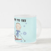 Ski - Jongen T-shirts en cadeautjes Matglas Koffiemok (Voorkant rechts)